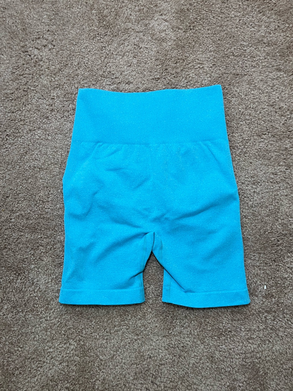 High-Waist Athletic Bike Shorts in Bright Teal